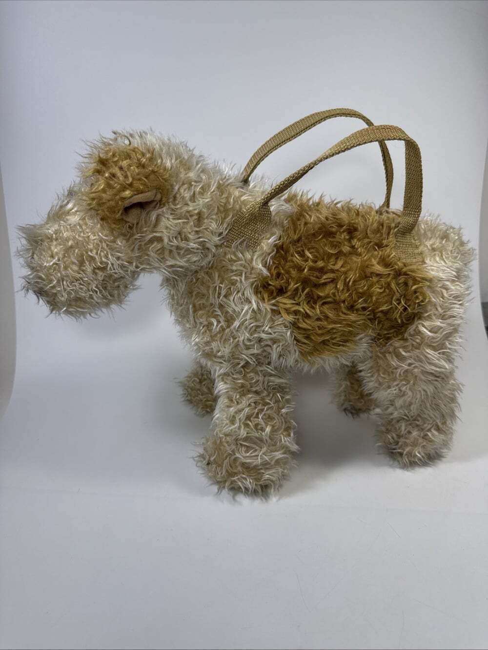 Vtg Fox Terrier Toy Plush Novelty Hand Bag